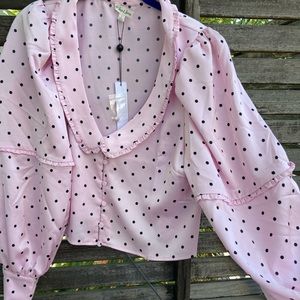Pink polka dot for love and lemons blouse